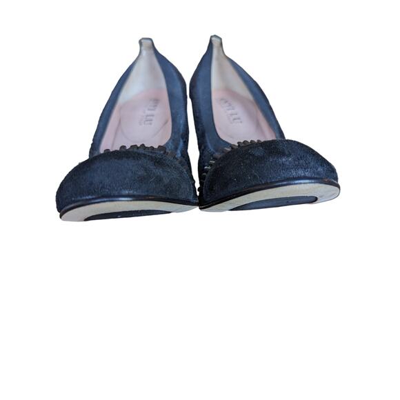 Anyi Lu black Italian leather ballet block heeled pumps - Picture 4 of 10